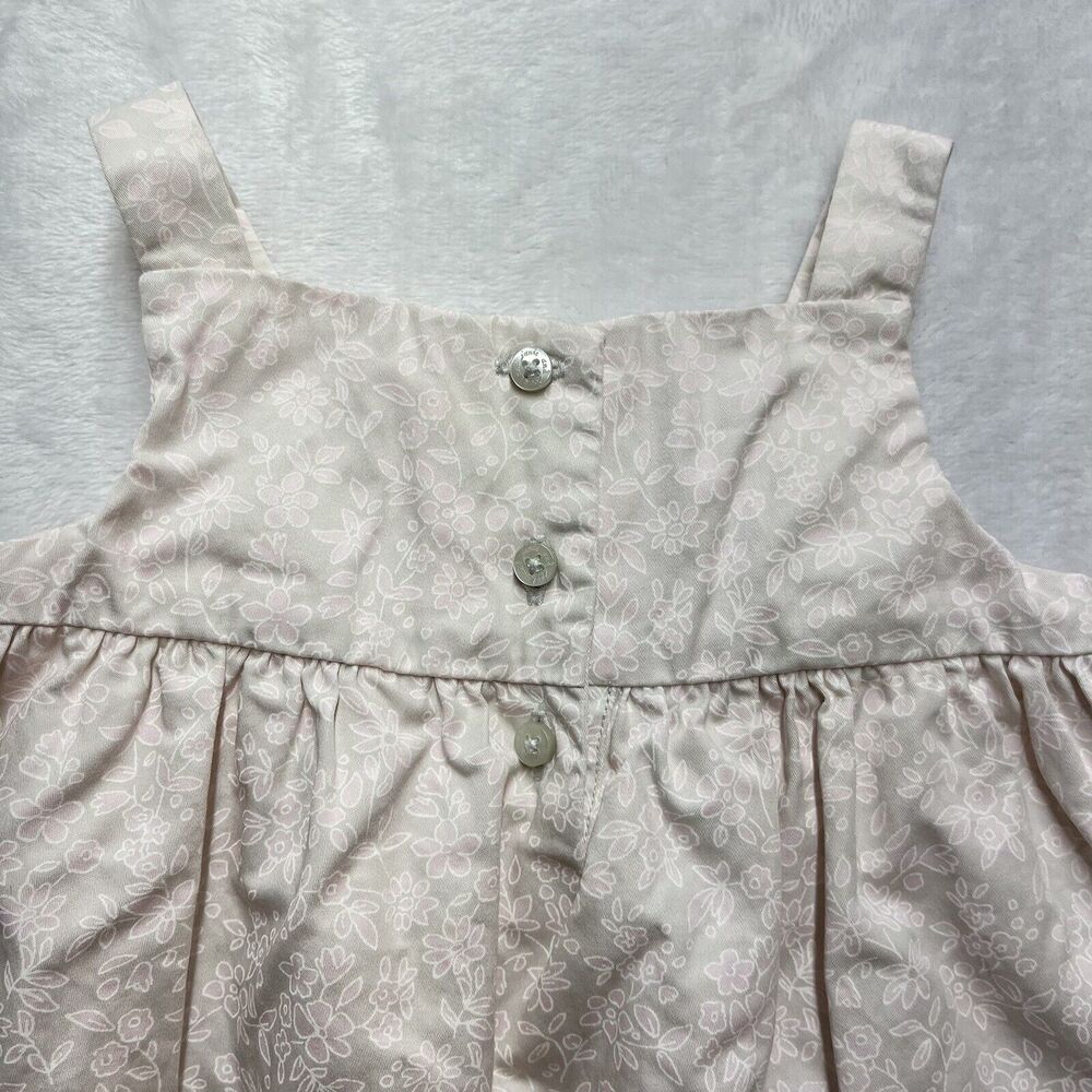 Janie & Jack Layette Dress Baby Girls 6-12 Months Smocked Pink Floral Lined‎ - Picture 6 of 8